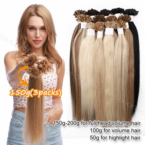 100% Echthaar Remy Keratin Bonding Hair Extensions 200 Strähnen 1G Dick 50/60cm - Bild 5 von 25