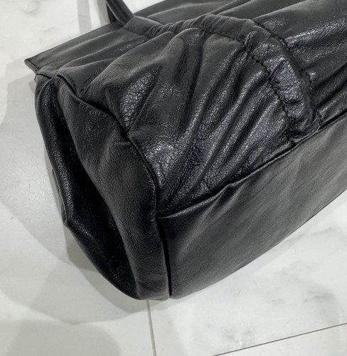 miu miu Archive Black Leather Handbag Shoulder Bag y2k w/card from JPN - Picture 12 of 17