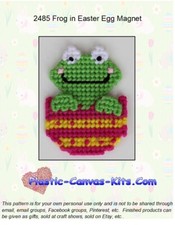 Frog in Easter Egg Magnet-Plastic Canvas Pattern/Kit