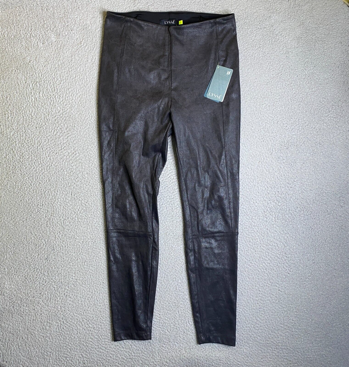 Lysse Leggings Womens Large Black Buffed Suede Slim Fit Straight Leg  Stretch NWT