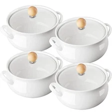FRENCH ONION SOUP BOWLS White Set of 4 18oz ALELION