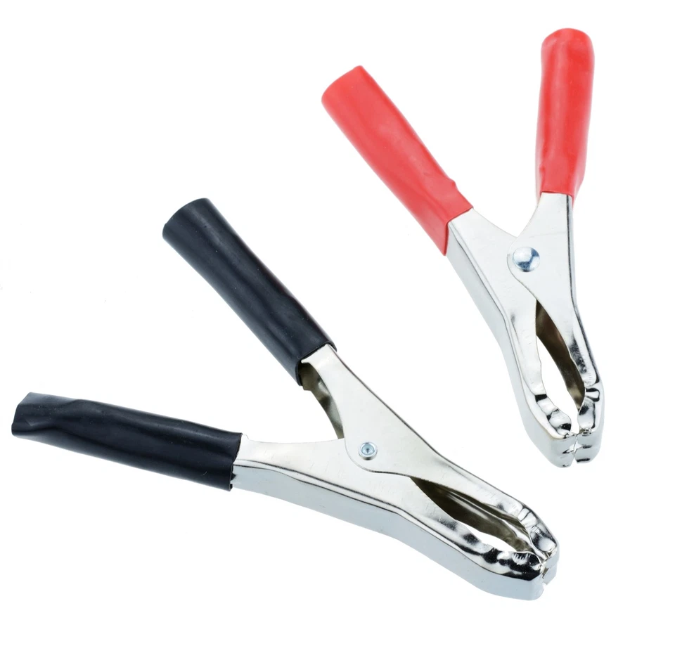 SWITCH ELECTRONICS PAIR 100mm 50A Crocodile Alligator Test Connector Clips Automotive Car Battery