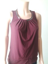 NEW Alfani Women Size P/S  Blouse Tops Color Maroon Polyester Spandex B10