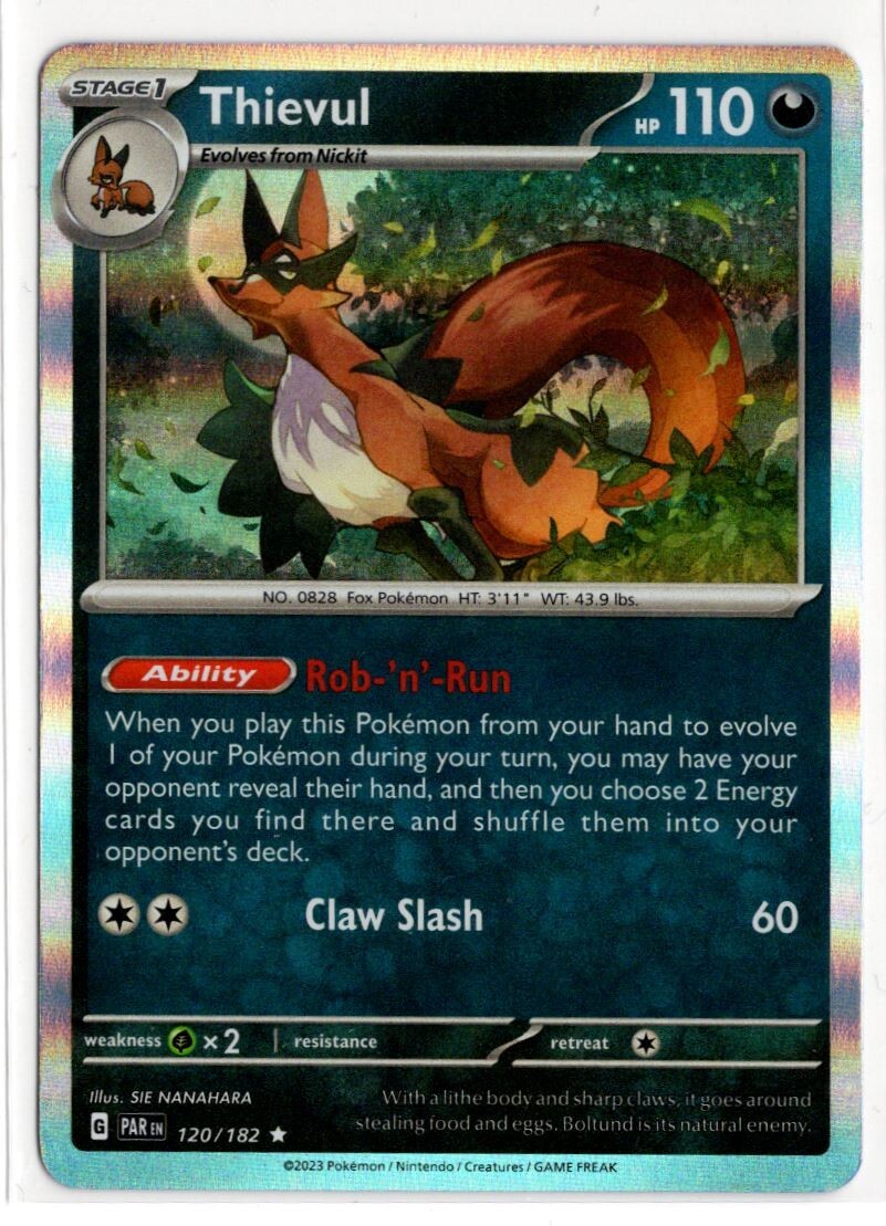Pokemon Paradox Rift Holo Rare 120/182 Thievul