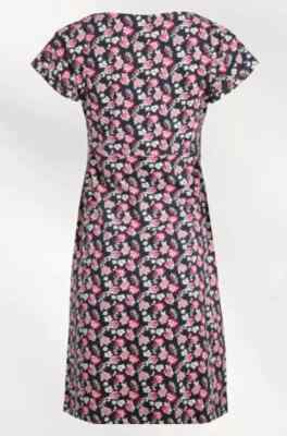 WEIRD FISH LADIES COTTON JERSEY DRESS DARK PINK FLORAL NEW (R) SALE - Main Image