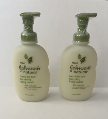Johnson's Natural Head to Toe Foaming Baby Wash 9oz Sealed, 2 Count DISCONTINUED
