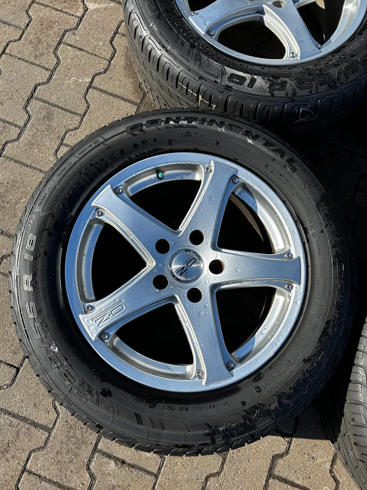 4x Alufelgen OZ 8Jx18H2 ET43 Continental 255/55 R 18 - Bild 2 von 4