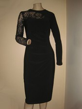 Caché Sexy Black Sequin Lace Body-Con Stretch Cocktail Evening Dress Size 4 XS/S