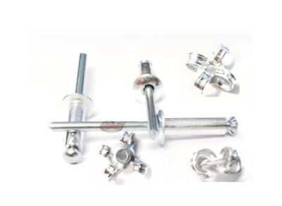 Mill 3/16 Rivet Large Head Exploding Banana Peel Aluminum Pop Rivets 25 Pack - Foto 2