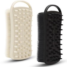 2 Pc Silicone Exfoliating Body Scrubber 2 In 1 Silicone Body Shampoo Brush Soft