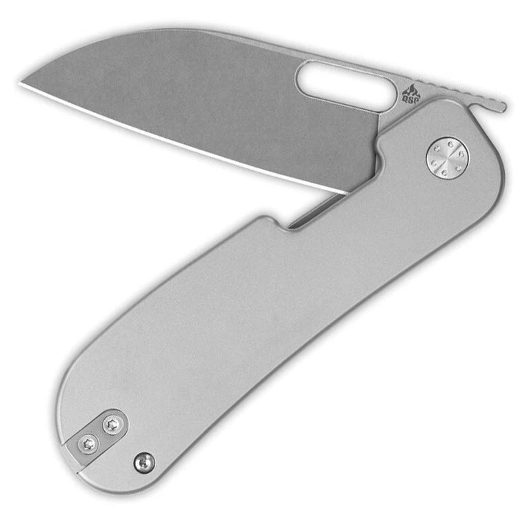 QSP Knife Variant PE Folding Knife 3" 14C28N Steel Blade Silver Titanium Handle - Image 4 of 4