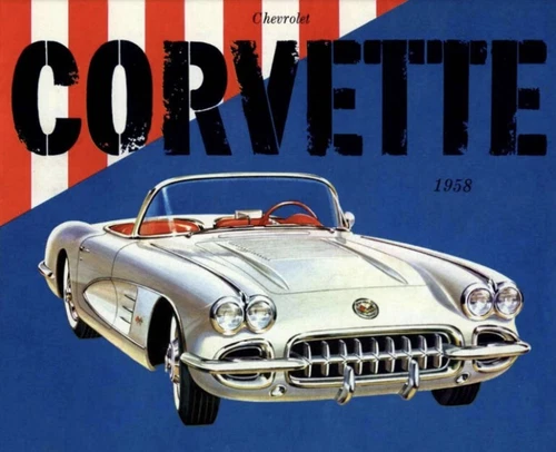 1958 Chevy Corvette C1 Dealer Sales-Showroom Brochure, Roadster