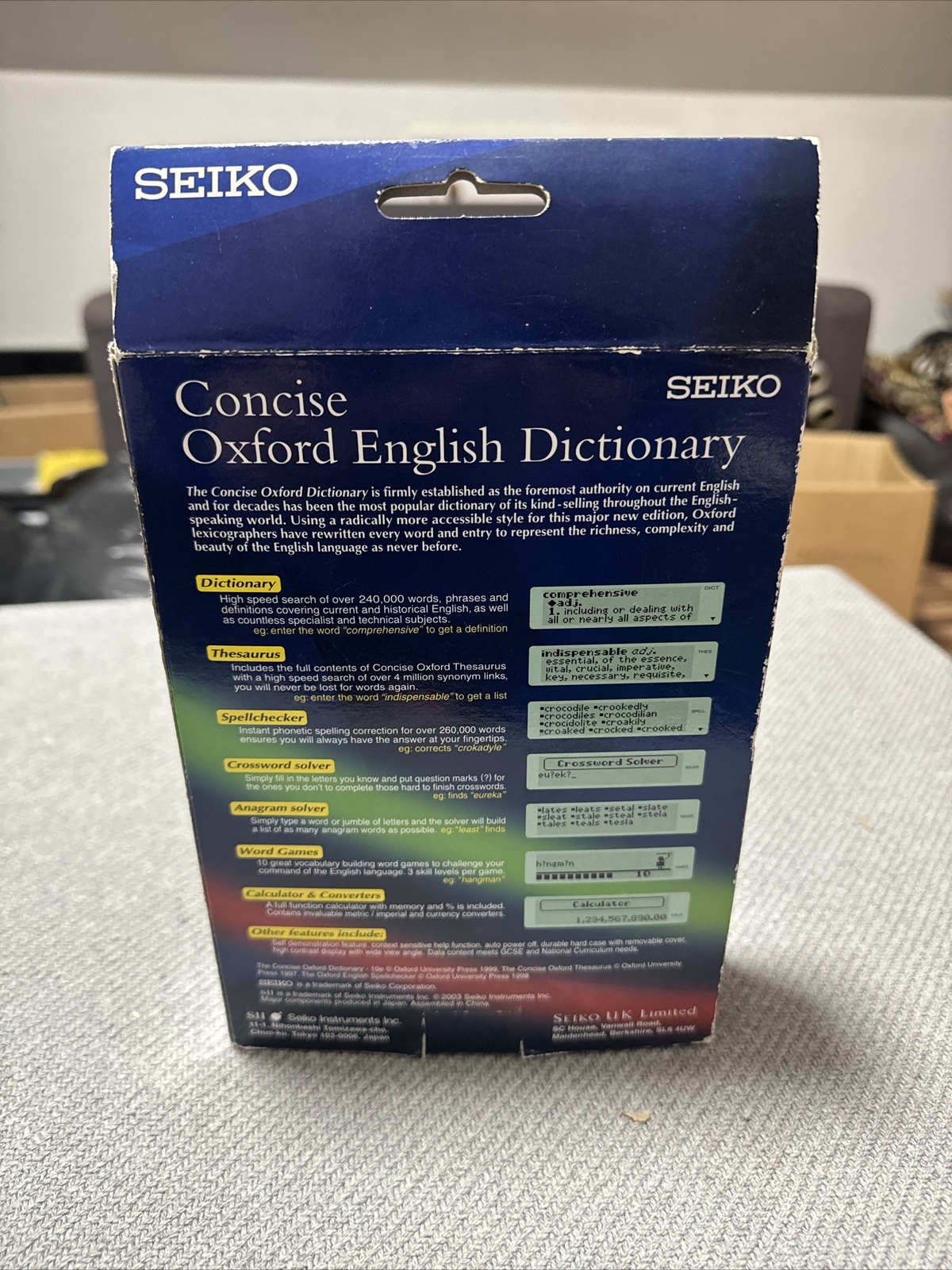 Seiko ER6000 Concise Electronic Oxford Dictionary Thesaurus