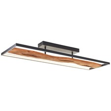 Brilliant LED Decken Lampe Leuchte Chaumont Metall Holz schwarz 100x30cm B-Ware