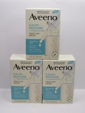 AVEENO CALM  RESTORE FOR SENSITIVE SKIN TRIPLE OAT SERUM 1 OZ BOXED LOT OF 3 