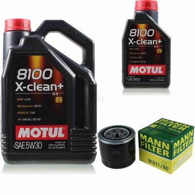 MANN-FILTER Inspektionspaket Motul 6L 5W-30 für Hyundai IX20 1.4 i30 2.0 2.4