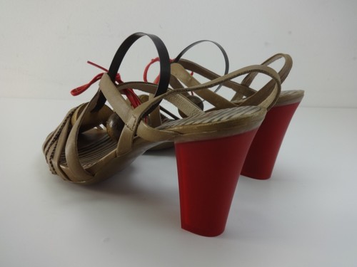 Zapatos Mujer Talla 5 CAMPER Damas Tacones Marrón Rojo Cuero Tirantes Calzado.EU38 - Imagen 7 de 15