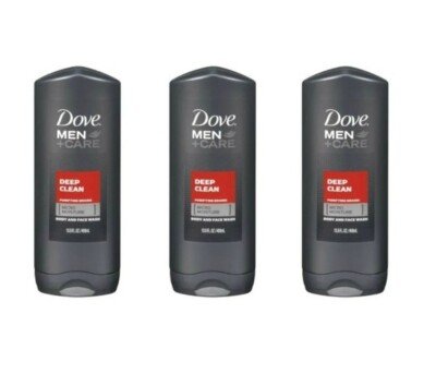 3 PACK Dove Body & Face Wash 13.5oz Mens Deep Clean Micro Moisture PURIFYING