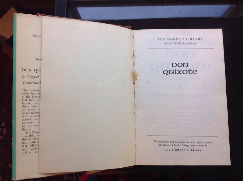 Miguel de Cervantes DON QUIXOTE, Modern Library Foto 4 de 4