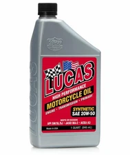 Lucas Oil 10702 Synthetic SAE 20W-50 Performance Motorcycle Oil