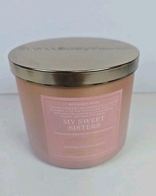 Bath & Body Works My Sweet Sisters 3-Wick Candle Sugared Cinnamon Toasted Hazeln