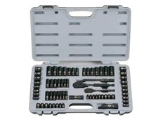 Stanley Black Metric Sae Chrome Reversible Ratchet Socket Set 69 Piece 6 Point