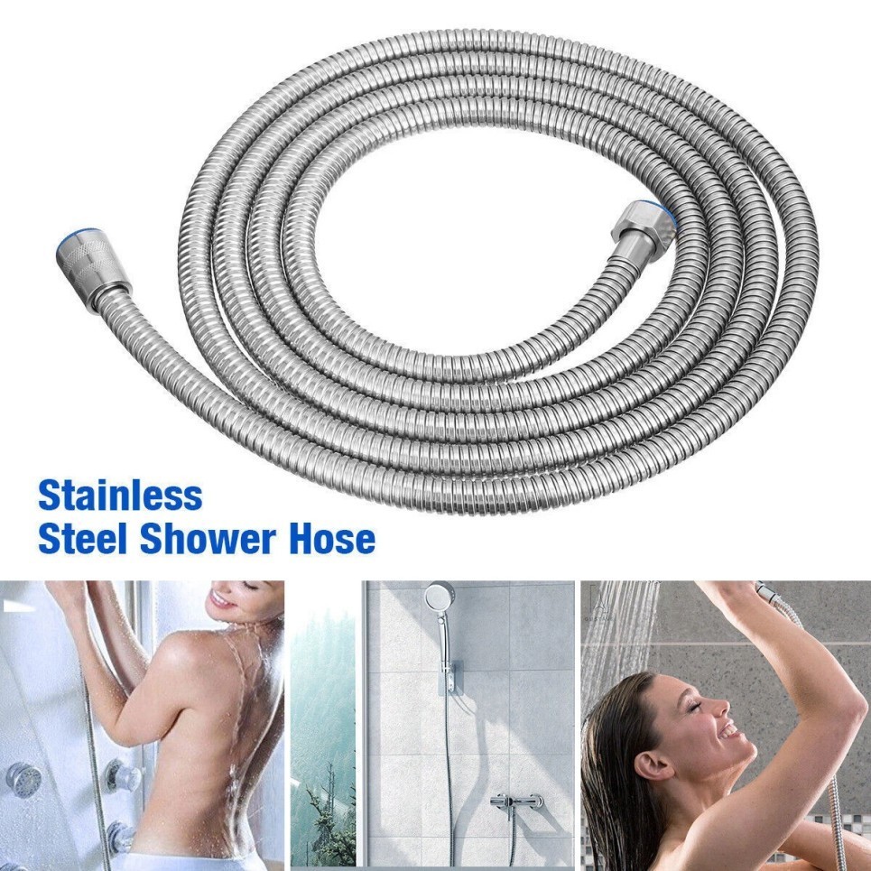 Shower Head Hose Handheld Extra Long Stainless Steel Bathroom Flexible Tube -