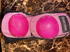 Bosoner Pink Kids Skate Protective Pads Set Knee Elbow Wrist Guards w/ Bag