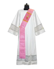 Ornate Rose Deacon Stole PAX with Grapes Motif
