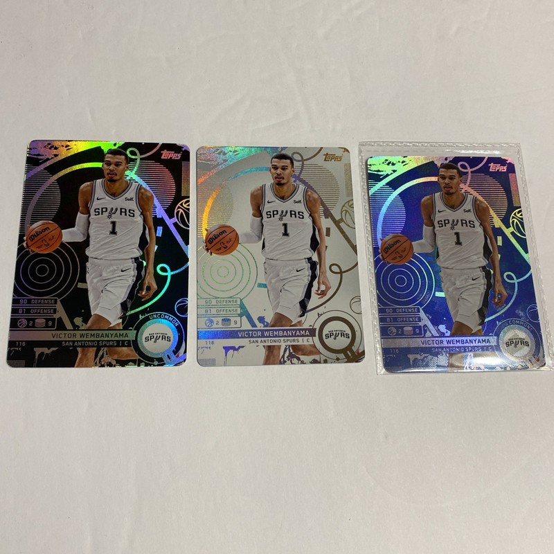 2025-26 Topps Match Attax VICTOR WEMBANYAMA Black, White, And Blue Foil Card Set