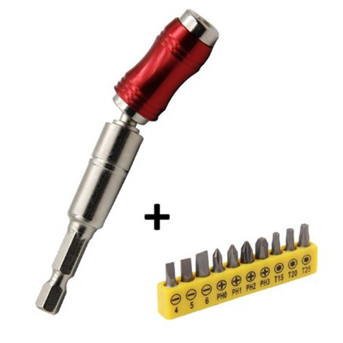 Drill Bit Bit Adapter Power Tools Red Silver For The Transfer Of Drills - Photo 4/12