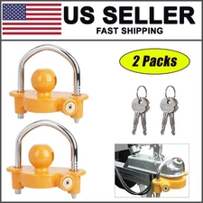 2PCS Universal Coupler Lock Trailer Locks Ball Hitch Trailer Hitch Lock