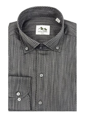 Wear Sierra Men's Turkish Cotton Long Sleeve Button Down Shirts in Black Circles