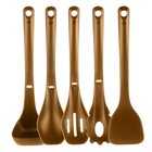 NutriChef Kitchen Cooking Utensils Set 5pcs Nylon NCCWSTKBR (Brown)