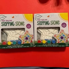 2x Creative Roots Paint Your Own Star Stepping Stones - Brand New!