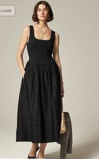 Nwt J. Crew Drop Waist Mixy Dress Womens Size Small  Black