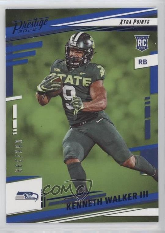 2022 Panini Prestige Rookies Xtra Points Blue /299 Kenneth Walker III #314 0to2