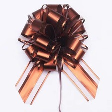 6 PCS 6 Inch Coffee Color Pull Bows Ribbon Gift Wrapping Wedding Baskets