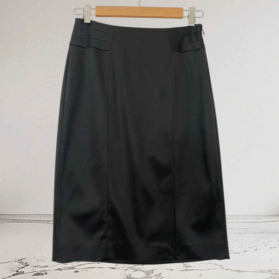 White House Black Market Black Pencil Skirt Size 2 Holiday Party Event NWT $98 - Image 3 of 4