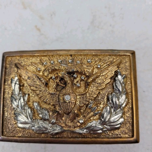 Fibbia per cintura vintage E Pluribus Unum Eagle. 2 pollici per 3 pollici mai usato