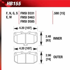 Hawk HB155S.580 Racing Pad - HT-10 Compound