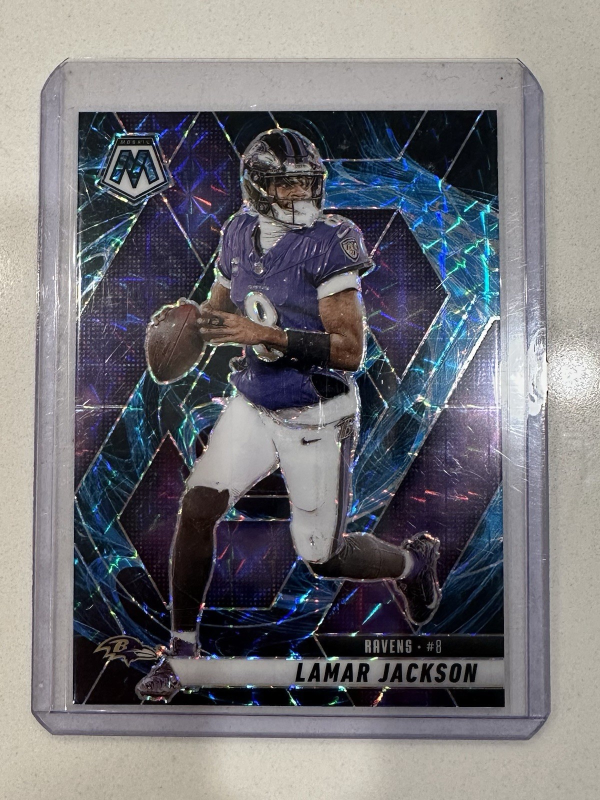 2025 Panini Mosaic Football Lamar Jackson Genesis Prizm #3 Case Hit SSP