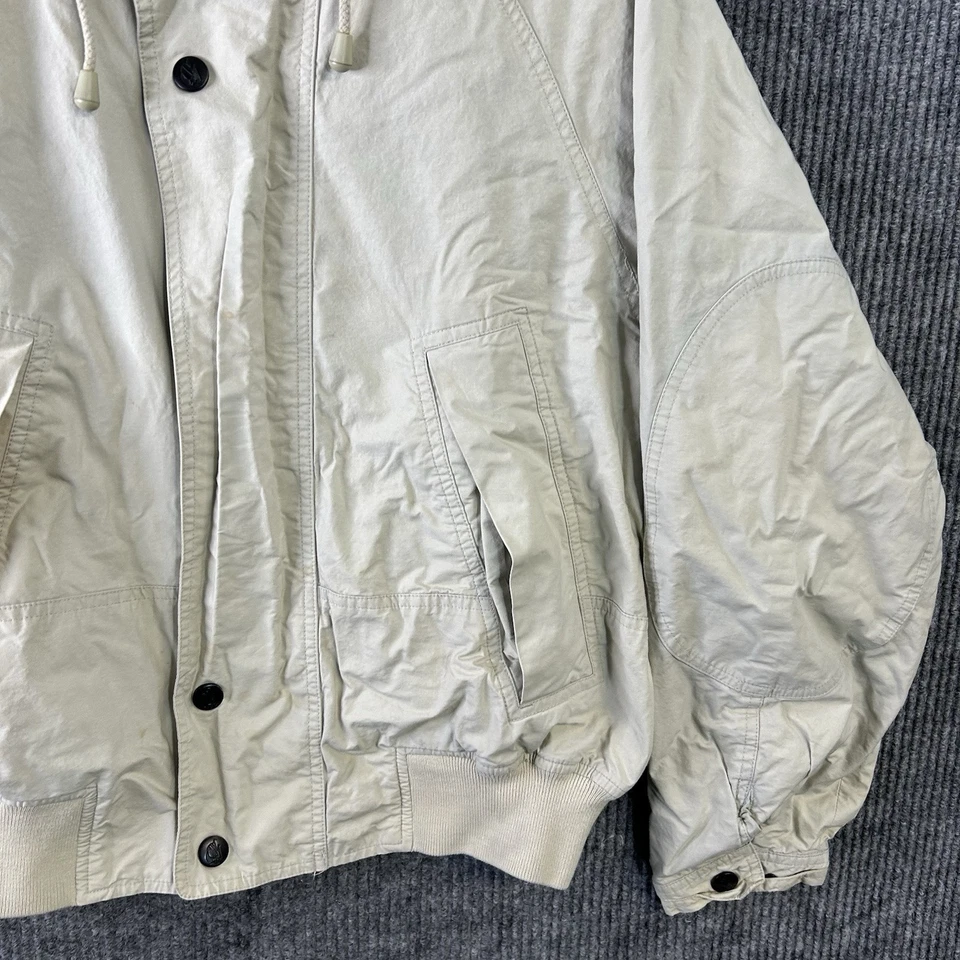 Chaqueta de Vela Nautica Vintage Hombre Grande Beige Cremallera Con Capucha Foto 4 de 4