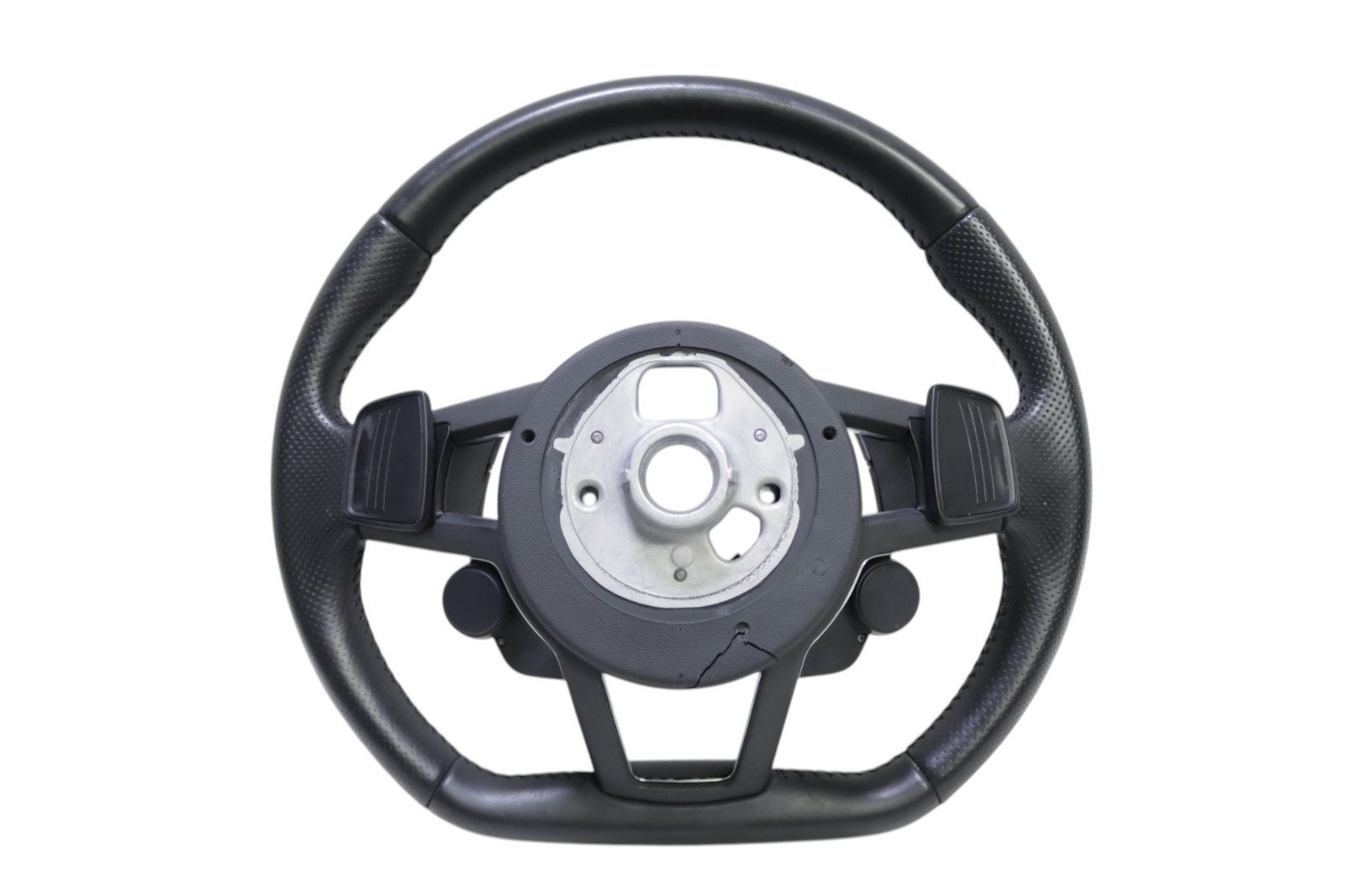 *Damaged* Audi R8 V10 4S Front Black Leather Steering Wheel 2017 - 2023 OEM