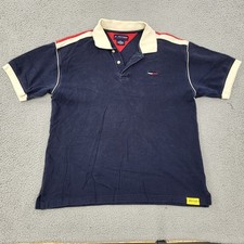 Tommy Hilfiger Athletics Polo Mens Large VTG 90s Blue Shirt