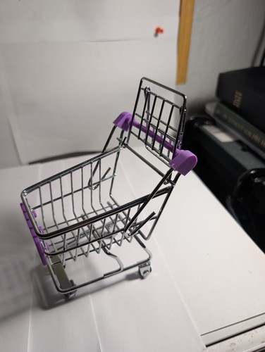 MINI GROCERY SHOPPING CART Toy / Display Steel Metal