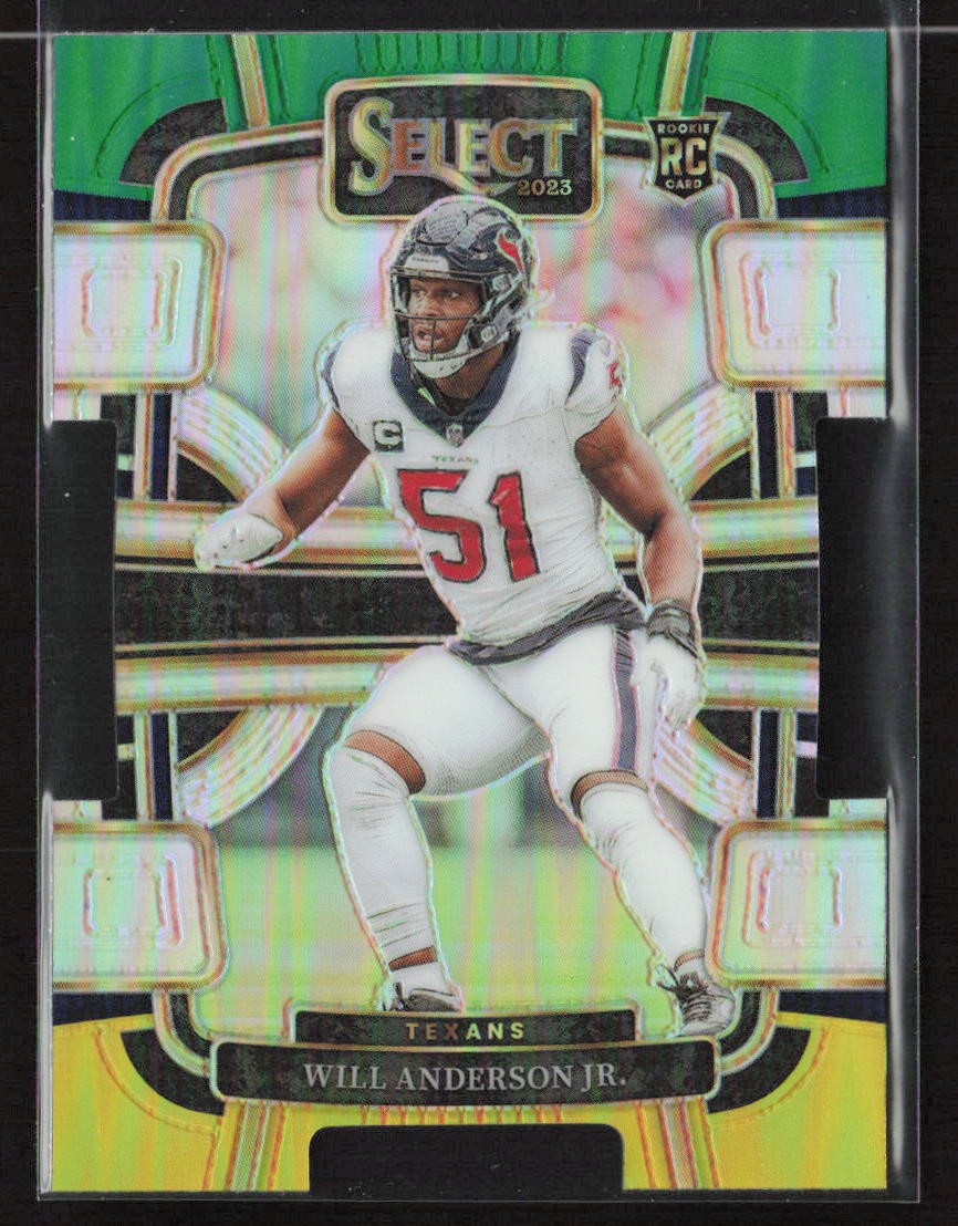 Will Anderson Jr. 2023 Panini Select #40 Green and Yellow Prizms Die Cuts