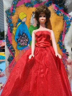 Vintage Barbie Clone Brunette Bubble Cut in fancy dress - Image 1 of 4