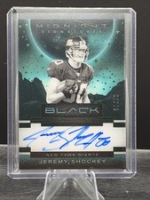 2025 Panini Black - Midnight Signatures Jeremy Shockey #MS-JSH, 2/15. Giants.