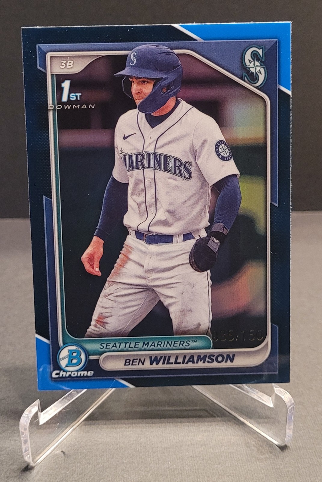 2024 1st Bowman Chrome Ben Williamson True Blue Refractor  035/150  Mariners